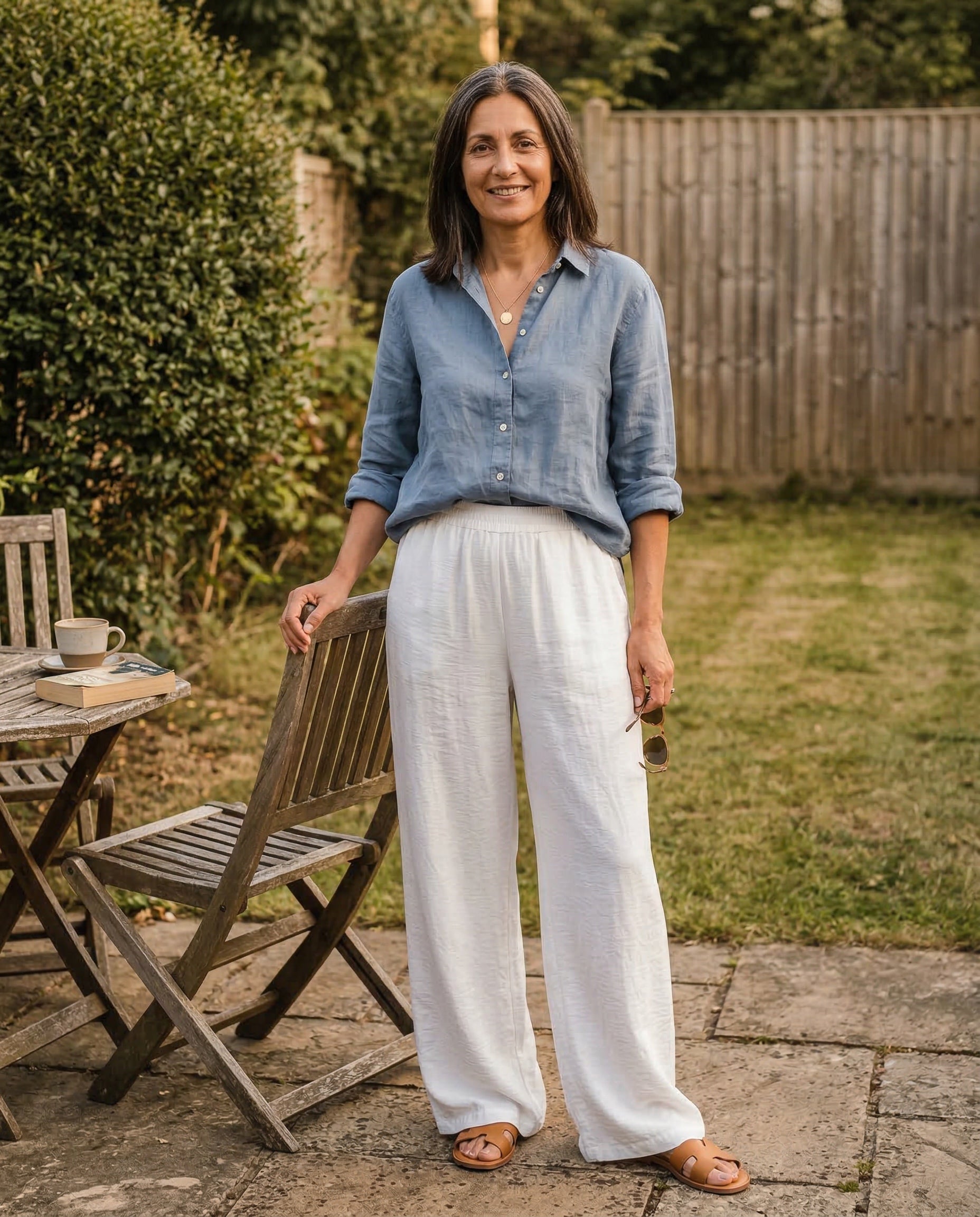 The Arden Elastic Waist Wide-Leg Trousers
