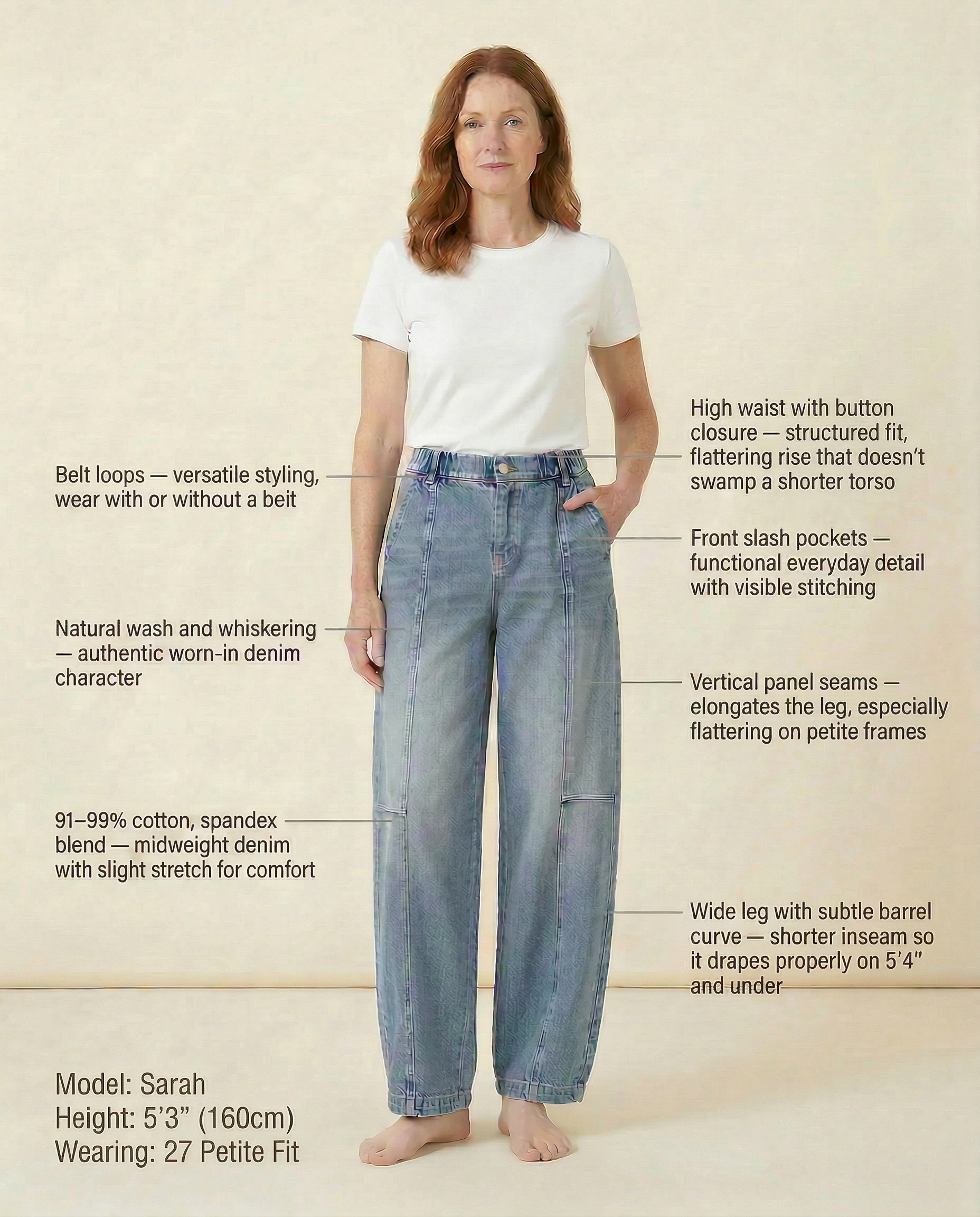 The Elastic Waist Sculpted Wide-Leg Jeans