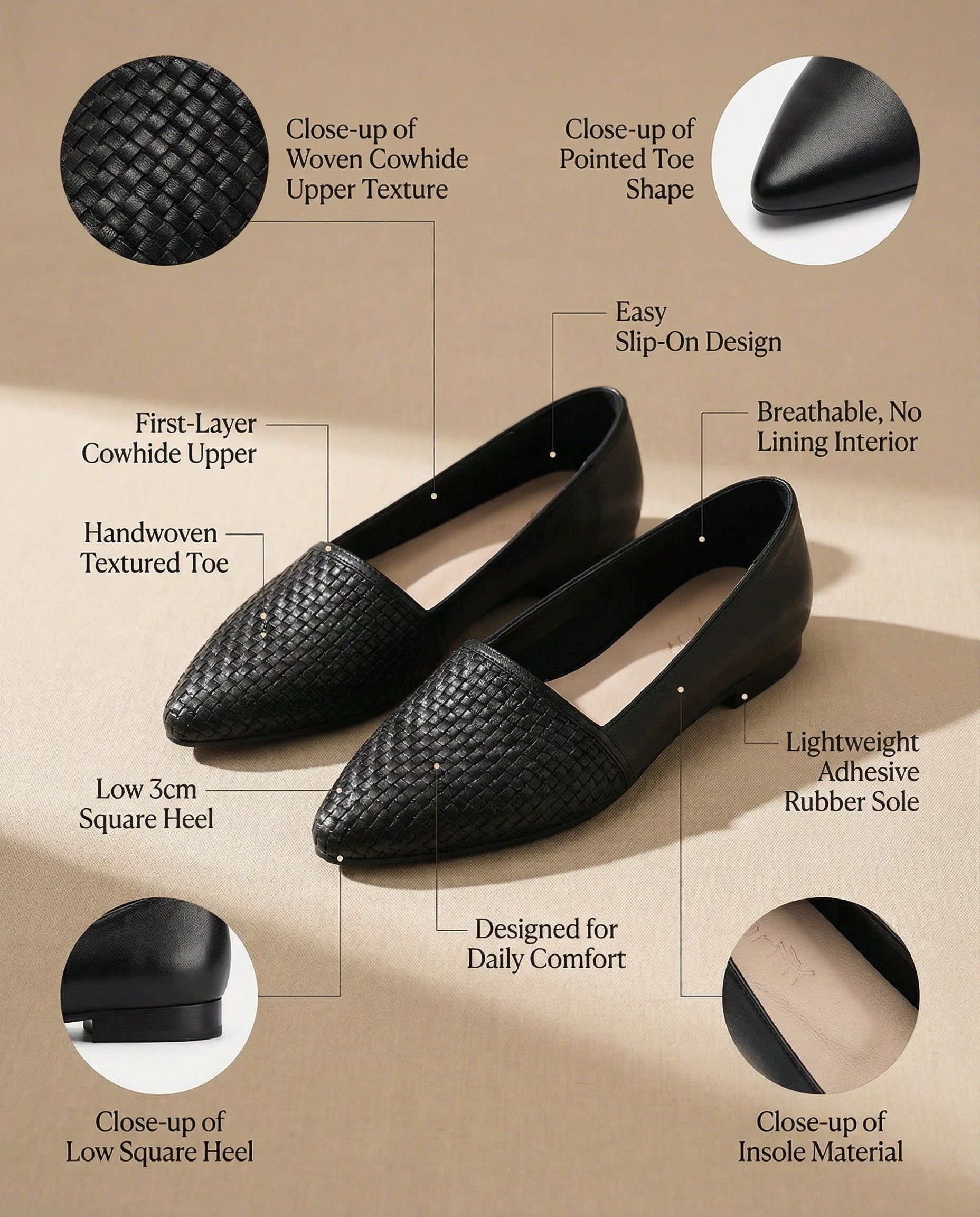 Maria Woven Leather Flats