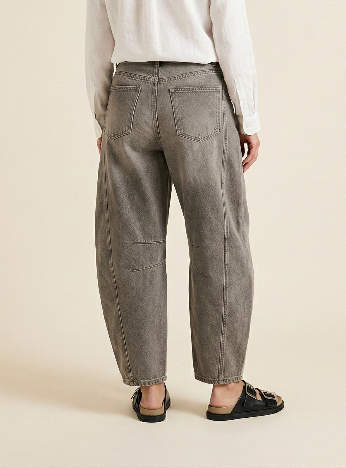 Arden Everyday Grey Barrel Jeans
