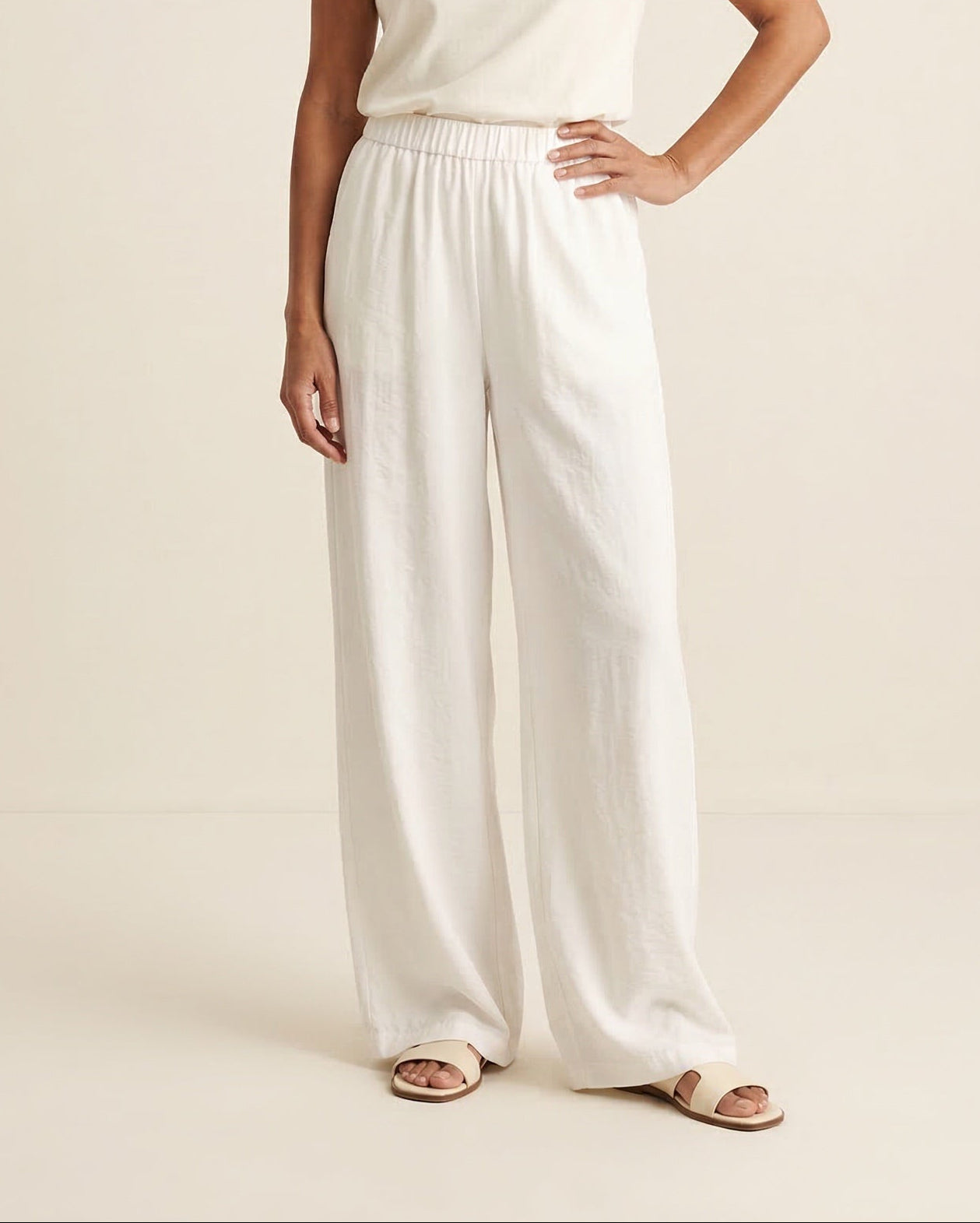 The Arden Elastic Waist Wide-Leg Trousers