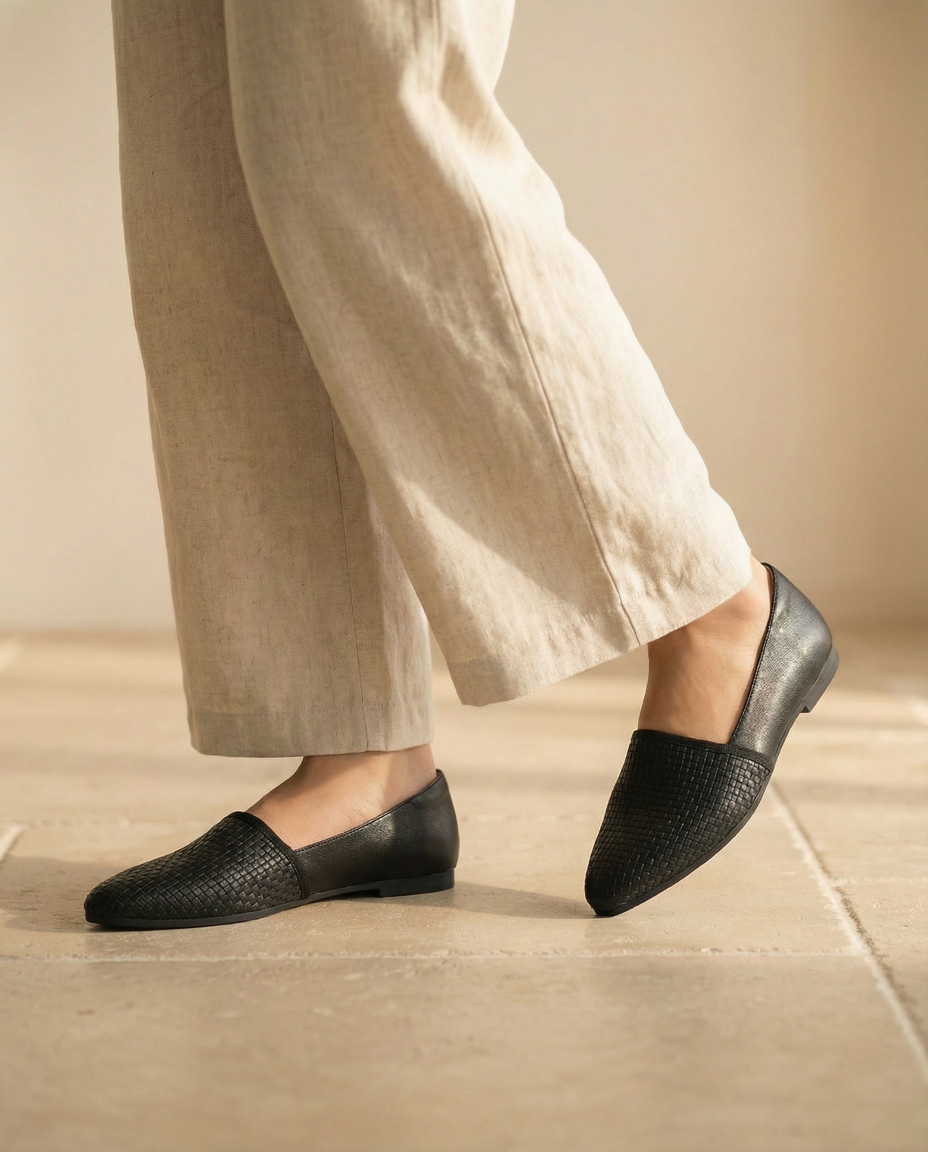 Maria Woven Leather Flats