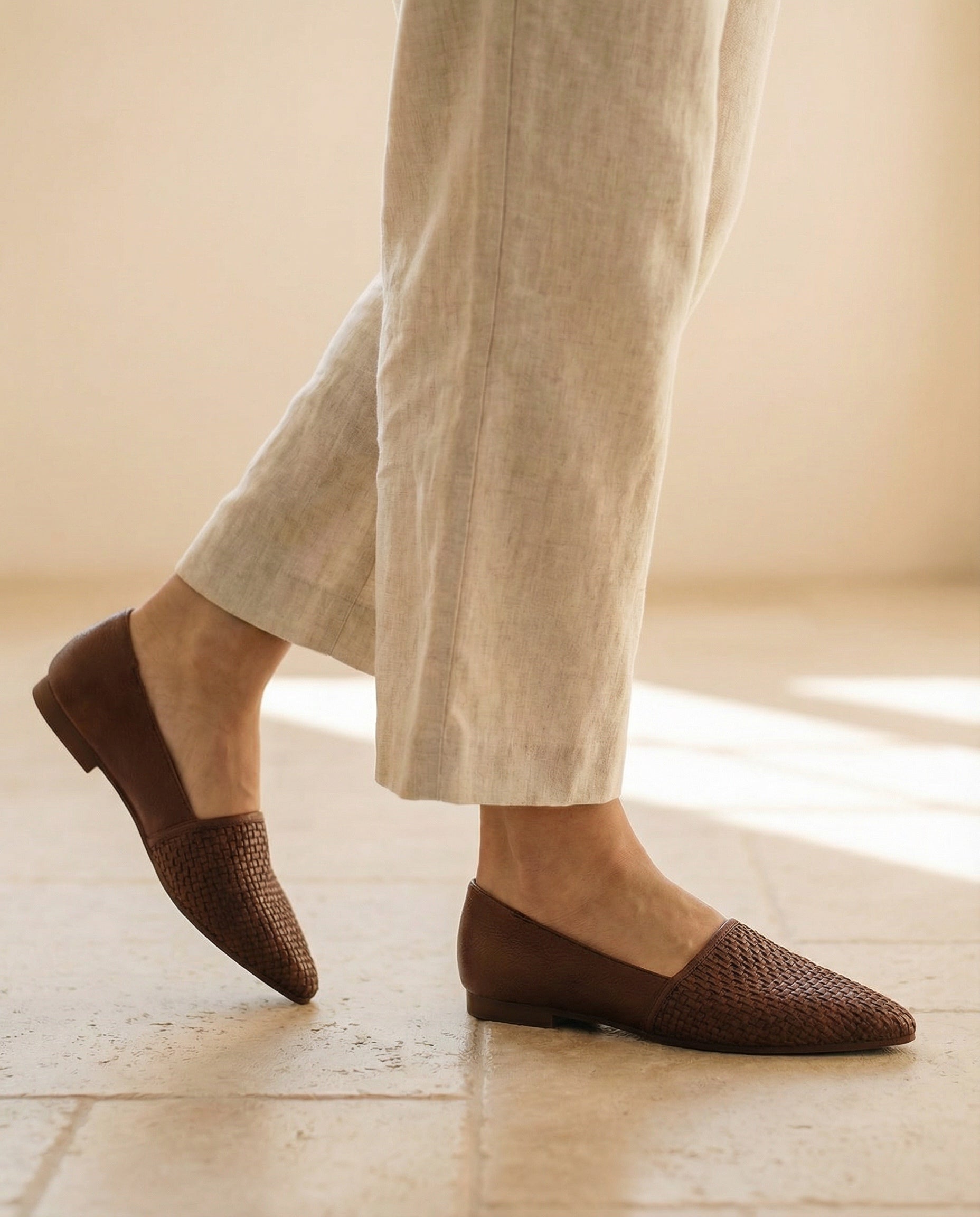 Maria Woven Leather Flats